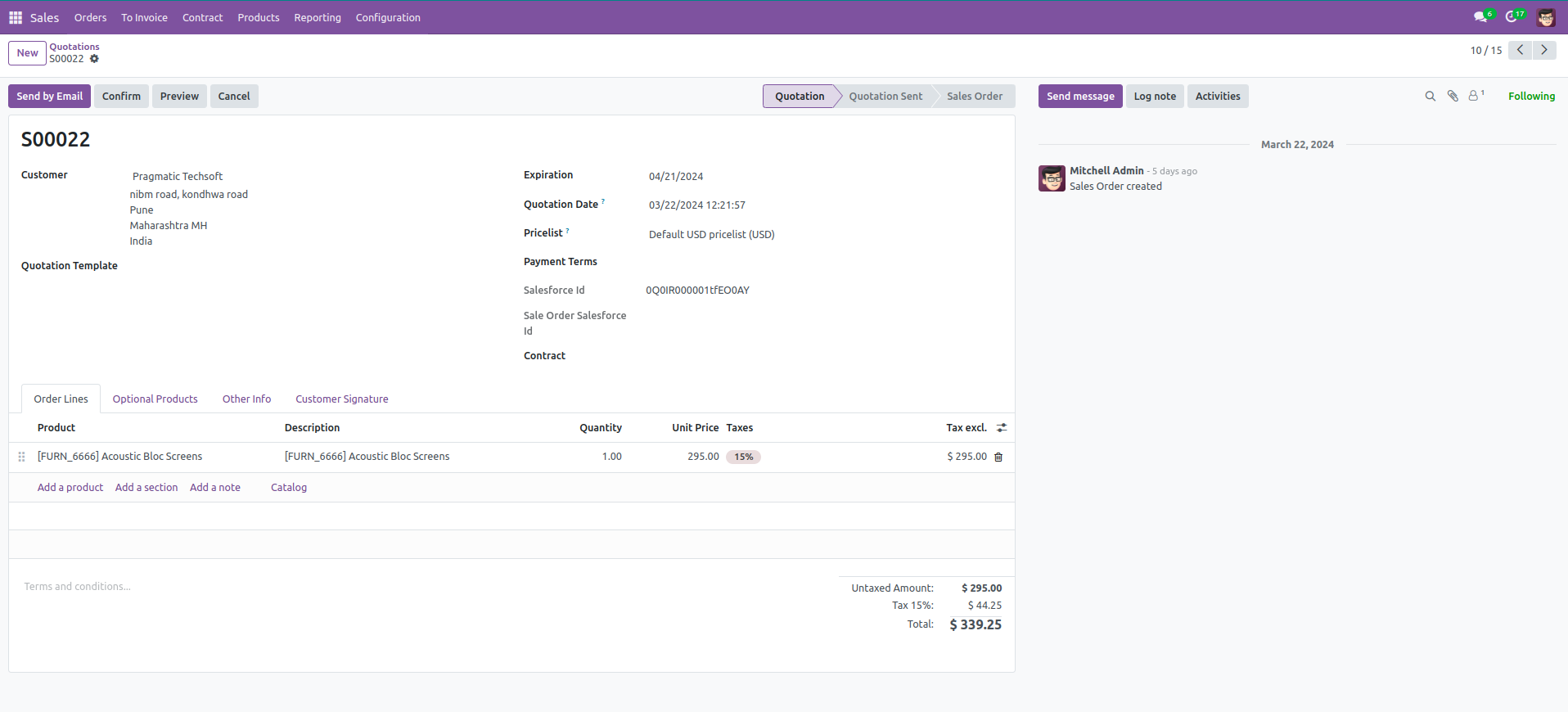 Pragmatic Odoo Salesforce Connector 